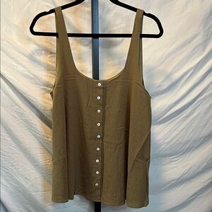 🌺NWT Wishlist Apparel Olive Button-Down Tank Top